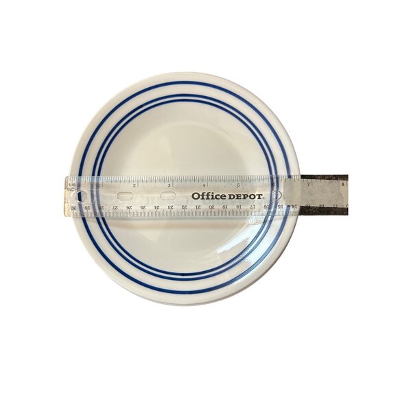 10 Vintage Corelle Classic Cafe Blue Stripe Dinner salad Plates Nostalgic Dinner - Picture 4 of 6